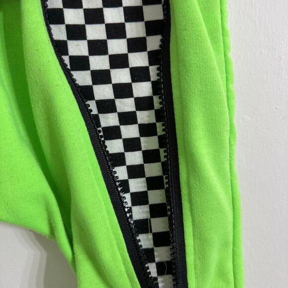 Posh Kiddos Neon Green Harem Shorts Checkered Pocket Size 7Y - Picture 4 of 6